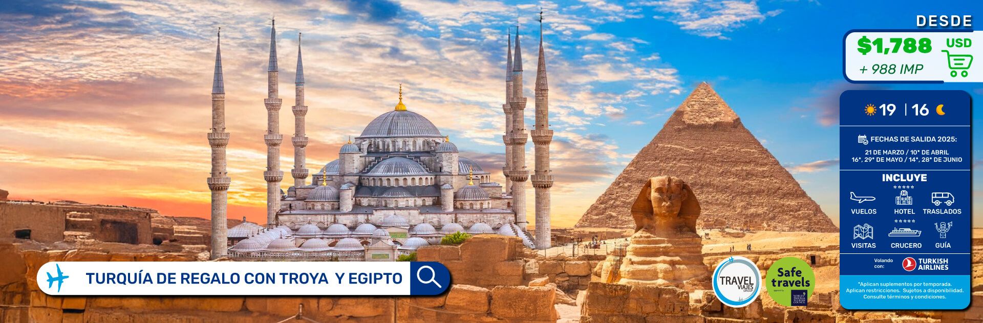 TURQUIA CON TROYA Y EGIPTO CON CRUCERO 