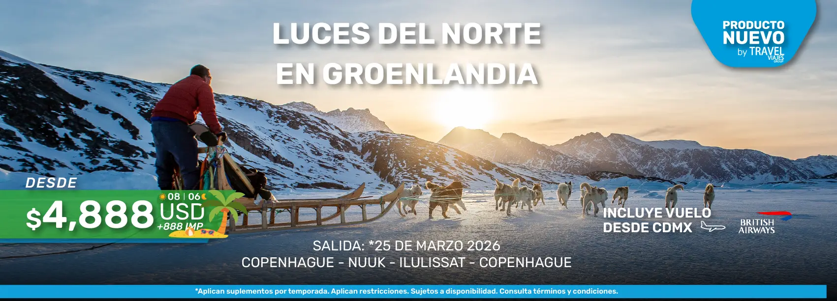 luces del norte en groenlandia