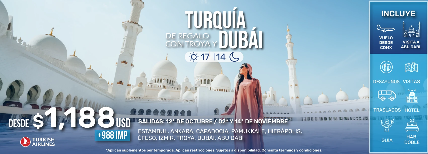 turquia de regalo con troya y dubai